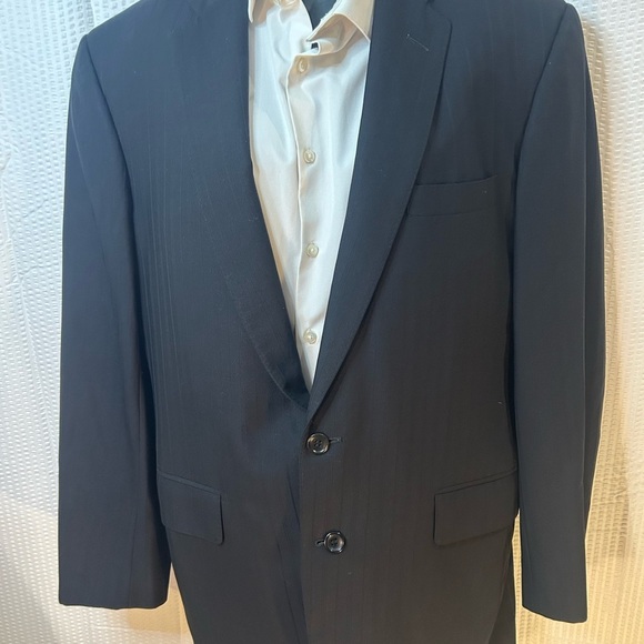 Holland & Sherry Black with Black pinstripe suit coat - Picture 1 of 5